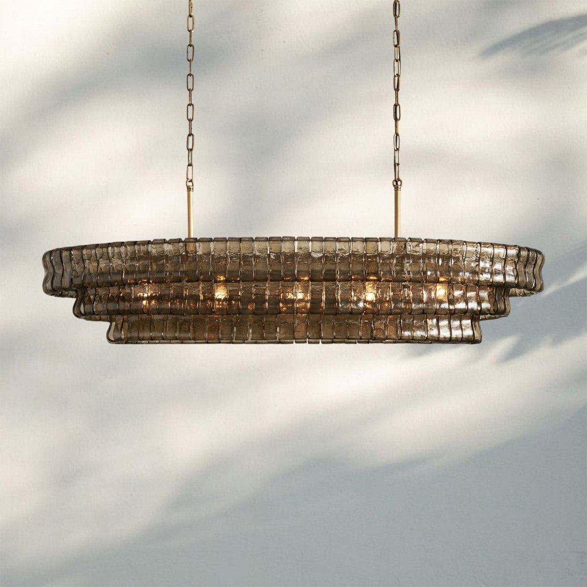 Ghiacio Glass Oval Chandelier 54''65'' - Auralume